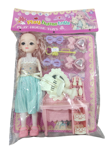 Play House Doll Set for Girls – Dressing Doll with Accessories & Vanity Table Toy