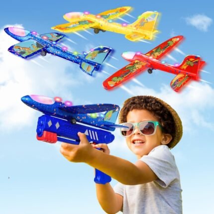 2 in 1 EPP Foam Airplane Launcher – Outdoor Glider Toy for Kids with Hand Throw & Launcher Mode