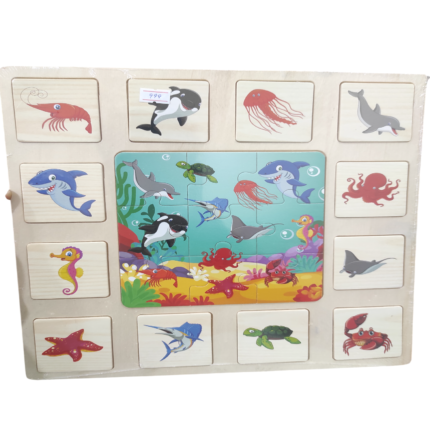 Wooden Puzzle Board for Kids – Montessori Educational Matching Puzzle Toy (Random Designs Available)